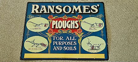 RANSOMES PLOUGHS TIN SIGN - click to enlarge